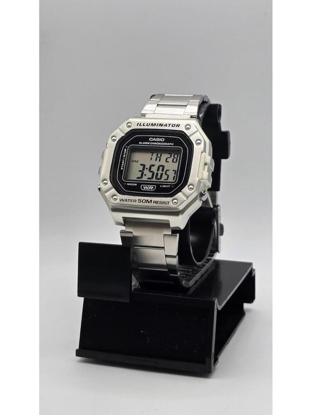 Casio W218HD-1AV Chronograph Watch Bracelet Band Alarm Illuminator Stainless
